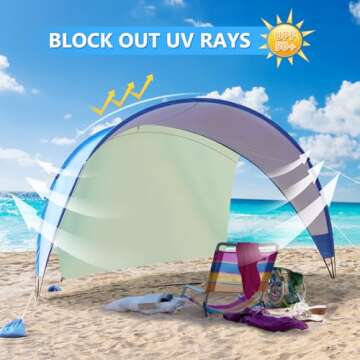 TOBTOS Beach Tent with UPF50+ Sun Protection