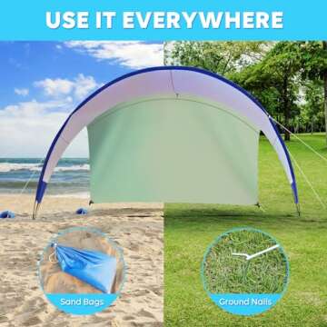 TOBTOS Beach Tent with UPF50+ Sun Protection