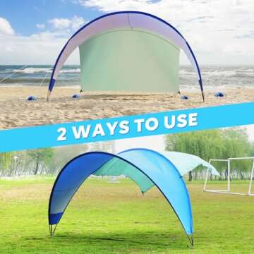 TOBTOS Beach Tent with UPF50+ Sun Protection