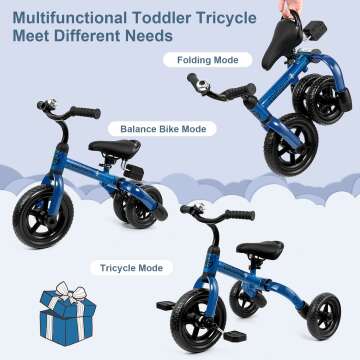 Folding Toddler Tricycle for Kids Age 2-5