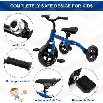 Folding Toddler Tricycle for Kids Age 2-5