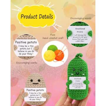 Cute Funny Emotional Positive Crochet Cucumber Doll Room Decors