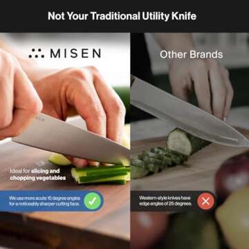 Misen Ultimate 8 Inch Chef's Knife - Pro Kitchen Knife - High Carbon Japanese Stainless Steel - Hybrid German and Japanese style blade - Craftsmanship for Culinary Enthusiasts