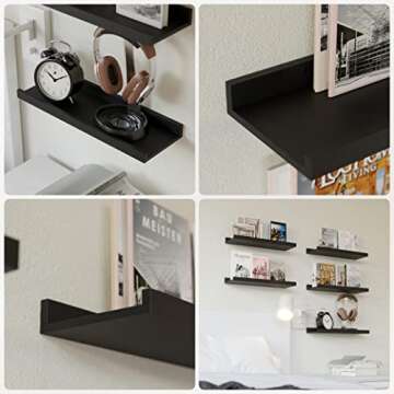 RICHER HOUSE Floating Wall Mounted Shelves - 5 Set