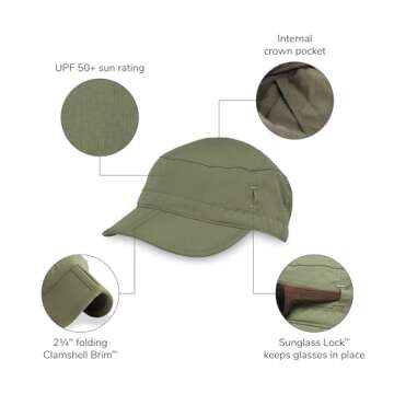 Sunday Afternoons Sun Tripper Cap - UPF 50+ Sun Protection Cadet Hat for Running - Adjustable - Packable - Men's & Women's Outdoor Radar Hat, Mineral, Large