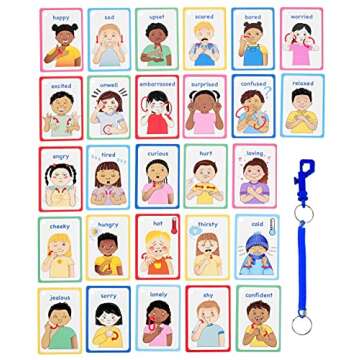 My Feelings and Emotions ASL Cards for Speech Delay Non-Verbal or Deaf Children. 27 Visual Aid Cards, Developing Empathy and Social Skills Autism SEN