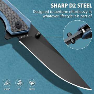 DOLPHIN 3.5" EDC Knife with Carbon Fiber Handle