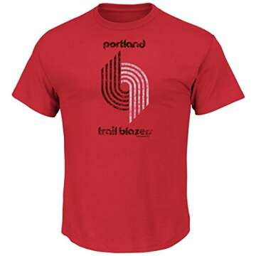 MAJESTIC NBA Men's Weathered Post Up T-Shirt (Small, Portland Trail Blazers)