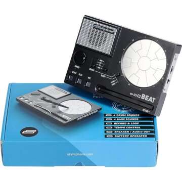 Stylophone Beat: Compact Drum Machine with 4 Kits & Bass