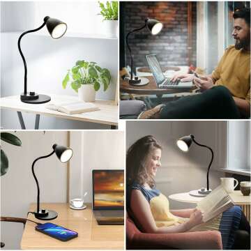 BOHON LED Desk Lamp with USB Port & Color Modes