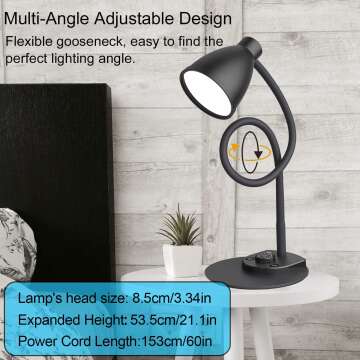 BOHON LED Desk Lamp with USB Port & Color Modes