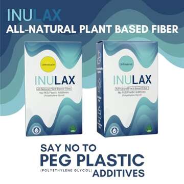 Inulax All-Natural Plant Based Fiber for Digestive Gut Health | Inulin Prebiotic | Psyllium Husk & Oat Fiber Promotes Bowel Health & Regularity | Constipation & Colonoscopy Cleanse | 1 Box Unflavored