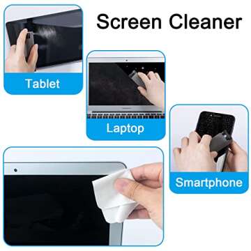 Screen Cleaner Touchscreen Mist Spray, walrfid Cleaning Kit for Electronic Smart Phone TV, Laptop, Tablet, PC, Computer Monitor LCD Flat Screens, Eyeglasses, Compatible with iPhone iPad MacBook Pro