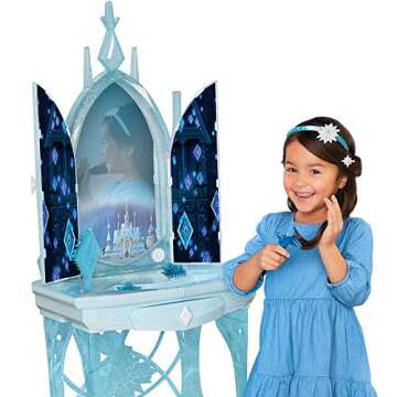 Disney Frozen 2 Elsa's Enchanted Ice Vanity, Includes Lights, Iconic Story Moments & Plays Vuelie and Into The Unknown for Ages 3+