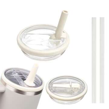 Spill Proof Tumbler Flip Straw Lids - 2 Pcs