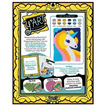 Y'Art Unicorn — Yarn Works of Art — Mess-Free Artistic Craft Activity — Ages 8+