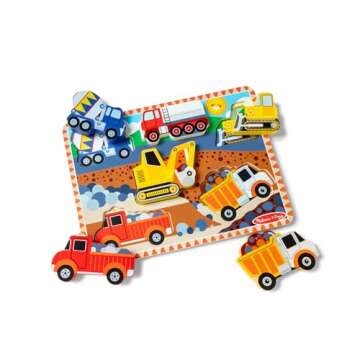 Melissa & Doug Construction Vehicles Chunky Puzzle