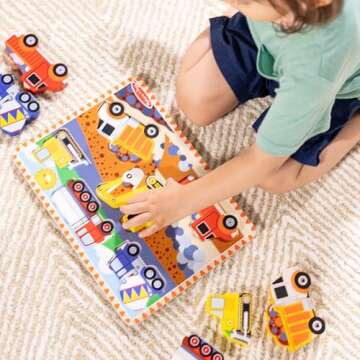 Melissa & Doug Construction Vehicles Chunky Puzzle