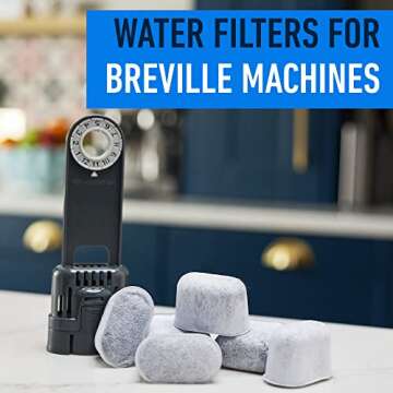 Compatible Breville Water Filter For Espresso Machine - 6 Pack Aftermarket Breville Filter Replacement - BWF100 by Essential Values