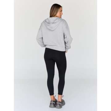 Trendy Queen Hoodies for Women Full Zip Up Cropped Sweatshirts Jackets Casual Comfy Gym Tops Fall Outfits Winter Clothes 2024 Grey M