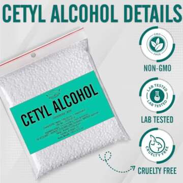 Artekas Innovation - Cetyl Alcohol - 7.06 oz - Cosmetic Grade - for Homemade Skin & Hair Care Preparations