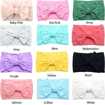 CÉLLOT Super Stretchy Soft Knot Headbands for Baby Girls