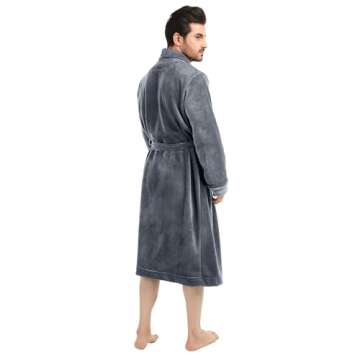 Luxurious Men's Fleece Bathrobe, XX-Large-3X-Large