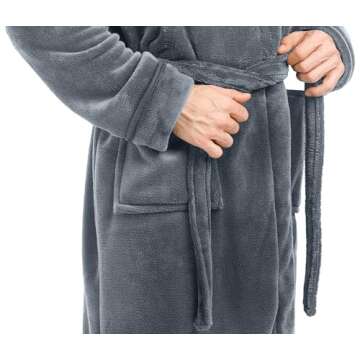 Luxurious Men's Fleece Bathrobe, XX-Large-3X-Large