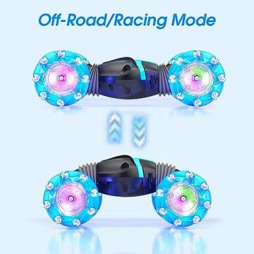 MAMPO Gesture Sensing RC Stunt Car, 2.4Ghz Remote Control Twist Racing Cars Toys, Double Sided Rotating Off-Road Vehicle 360° Flips with Lights for 6-12 Years Boys and Girls