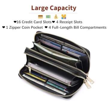 GOIACII Large Capacity Women's Wallet with RFID Protection