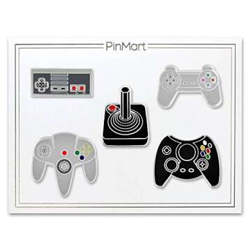 PinMart Retro Video Gaming Original Controller Enamel Lapel Pin Set