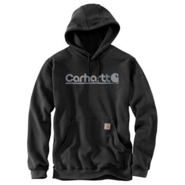 Carhartt Men's Rain DefenderLoose Fit Midweight Logo Graphic Sweatshirt, Carbon Heather