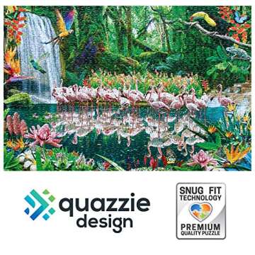 Quazzie Design Jigsaw Puzzles for Adults 1000 Piece Jungle Scene with Birds an Adult Jigsaw Puzzle for Kids and Teens too a Cool Colorful Hard Jigsaw Puzzle with Sturdy Pieces Nature Large 20 x 29.5In