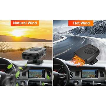 Car Heater, 2025 New Upgrade Car Heater for Vehicle, Portable Car Defroster, Car Heater that Plugs into Cigarette Lighter Fast Cooling Heating, Gifts for men