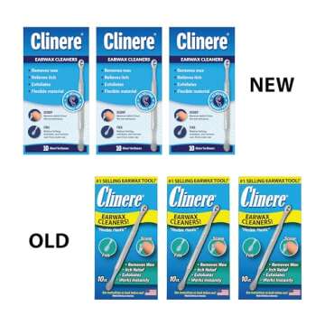 Clinere® Ear Cleaners, 10 Count, (Pack of 3) Earwax Remover Tool Safely and Gently Cleaning Ear Canal at Home, Ear Wax Cleaner Tool, Itch Relief, Ear Wax Buildup, Works Instantly, Earwax Cleaners