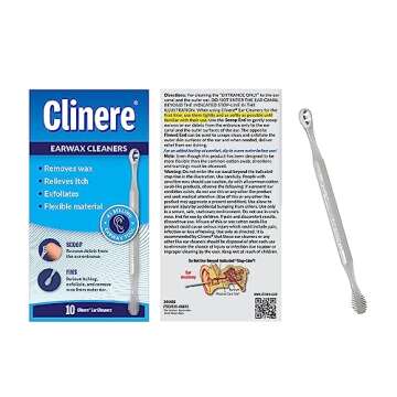 Clinere® Ear Cleaners, 10 Count, (Pack of 3) Earwax Remover Tool Safely and Gently Cleaning Ear Canal at Home, Ear Wax Cleaner Tool, Itch Relief, Ear Wax Buildup, Works Instantly, Earwax Cleaners