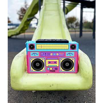 Boombox Piñata 4-Piece Set perfect for Retro Birthday Party, Decorations, 80s Parties, Hip Hop 90s, 1980’s Radio Piñata for kids and adults (17”X10”) durable!