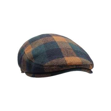 Stylish YOFARCHOY Men's Tweed Newsboy Cap in Orange