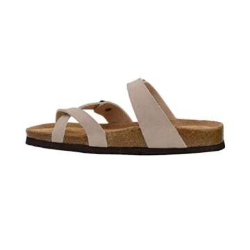 CUSHIONAIRE Women's Luna Cork Footbed Sandal Size 8