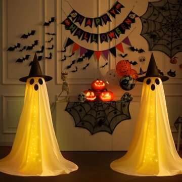 Halloween Ghost String Lights with Remote Control