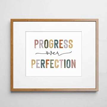 Progress Over Perfection Classroom Decor Print 8x10