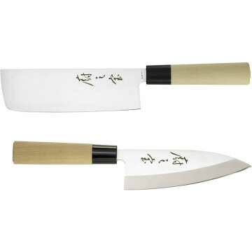 Mercer Culinary Essentials 2-Piece Asian Knife Set - Stainless Steel