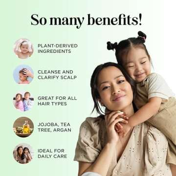 Cleansing Kids Shampoo for Dry Scalp - Dry Flaky Scalp Care Shampoo for Kids and Hair Build Up Remover with Tea Tree Oil and Rosemary Essential Oils