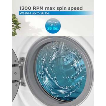 BLACK+DECKER Front Load Washer, 2.7 Cu. Ft. Compact Washing Machine with LED Display & 16 Cycles