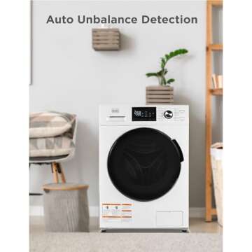 BLACK+DECKER Front Load Washer, 2.7 Cu. Ft. Compact Washing Machine with LED Display & 16 Cycles