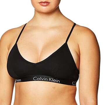 Calvin Klein Motive Cotton Lightly Lined Bralette Black