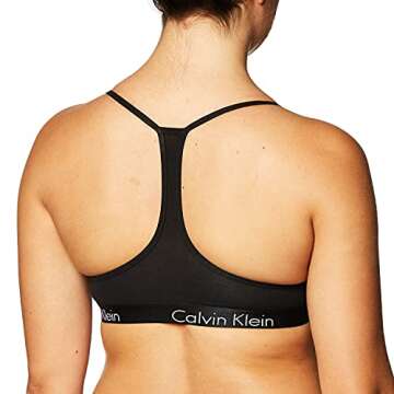 Calvin Klein Motive Cotton Lightly Lined Bralette Black