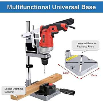 GOTOTOP Drill Press,Adjustable Desktop Drill Stand,Rotary Tool Holder,Universal Bench Clamp Workbench Repair Tool,Multifunctional Rotary Tool Drilling Hole Station for Drilling Collect Workshop