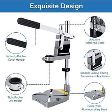 GOTOTOP Drill Press,Adjustable Desktop Drill Stand,Rotary Tool Holder,Universal Bench Clamp Workbench Repair Tool,Multifunctional Rotary Tool Drilling Hole Station for Drilling Collect Workshop