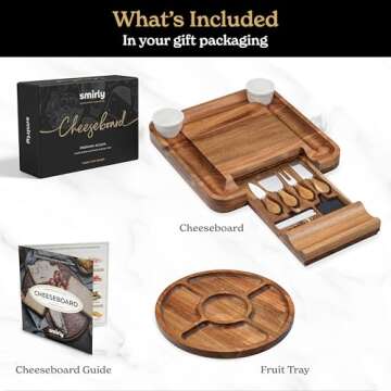 SMIRLY Charcuterie Boards Gift Set - Perfect for Housewarming & Weddings